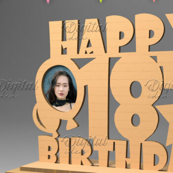 Intra απο ξύλο plywood 3mm-4mm πάχος – Εξατομικευμένη πινακίδα γενεθλίων. Κορνίζα φωτογραφιών Δίασταση 20x20 cm INTRAFABR-83160957 - Image 1