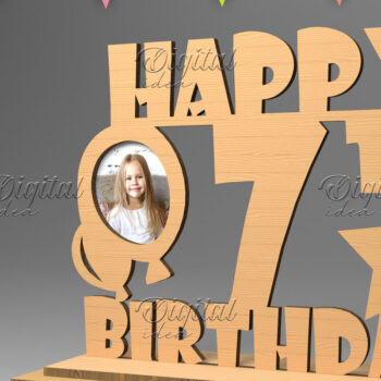 Intra απο ξύλο plywood 3mm-4mm πάχος – Εξατομικευμένη πινακίδα γενεθλίων. Κορνίζα φωτογραφιών Δίασταση  20x20 cm INTRAFABR-83157977 - Image 1