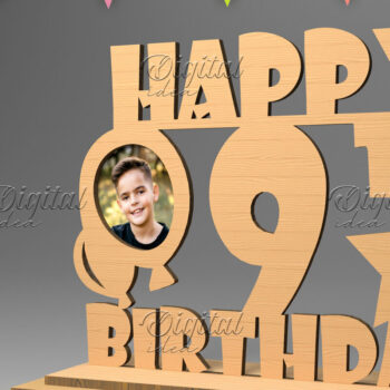 Intra απο ξύλο plywood 3mm-4mm πάχος – Εξατομικευμένη πινακίδα γενεθλίων. Κορνίζα φωτογραφιών Δίασταση  20x20 cm INTRAFABR-83158073 - Image 1