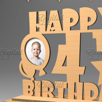 Intra απο ξύλο plywood 3mm-4mm πάχος – Εξατομικευμένη πινακίδα γενεθλίων. Κορνίζα φωτογραφιών Δίασταση  20x20 cm INTRAFABR-83158437 - Image 1