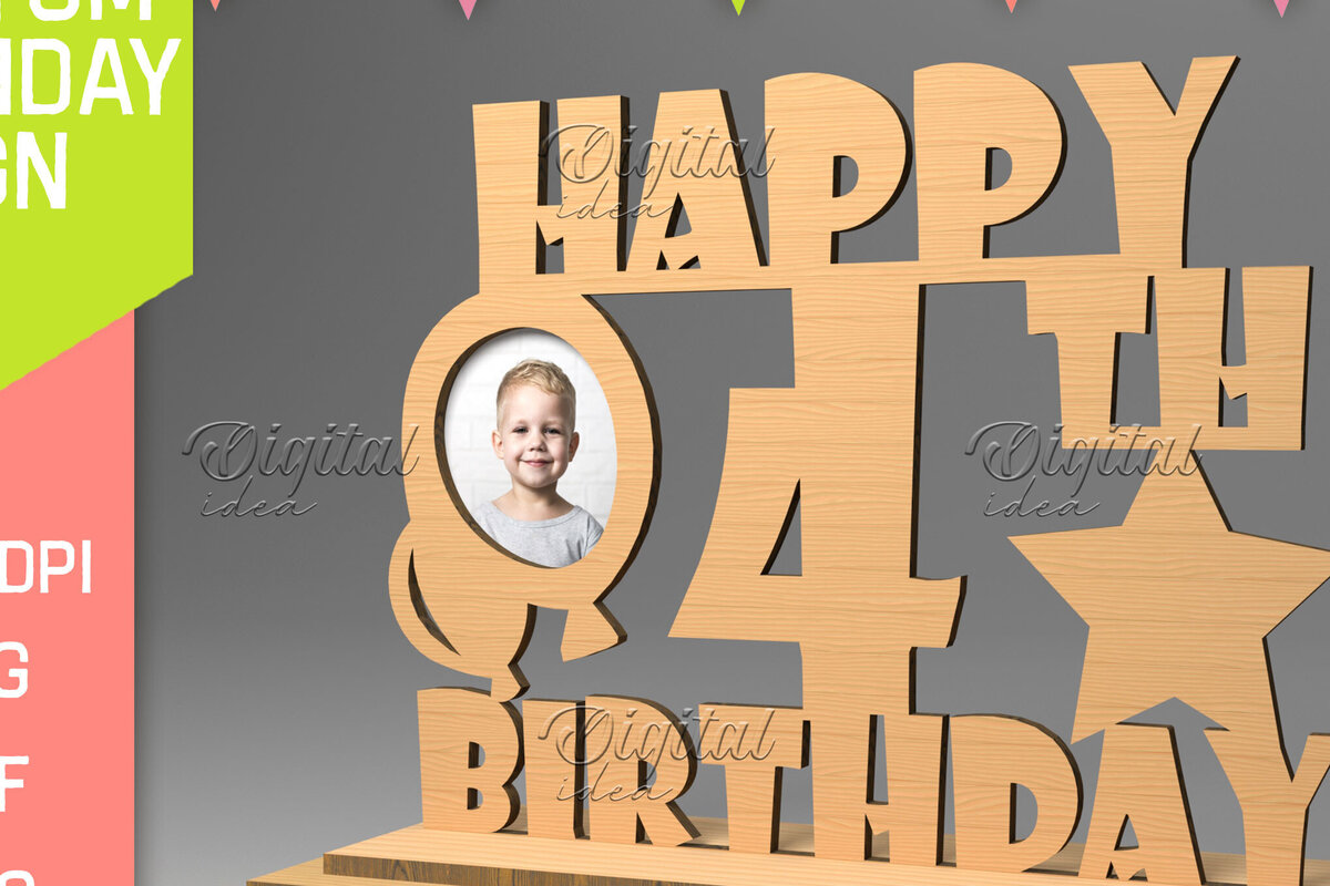 Intra απο ξύλο plywood 3mm-4mm πάχος – Εξατομικευμένη πινακίδα γενεθλίων. Κορνίζα φωτογραφιών Δίασταση  20x20 cm INTRAFABR-83158437