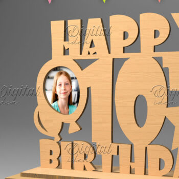 Intra απο ξύλο plywood 3mm-4mm πάχος – Εξατομικευμένη πινακίδα γενεθλίων. Κορνίζα φωτογραφιών Δίασταση  20x20 cm INTRAFABR-83158891 - Image 1