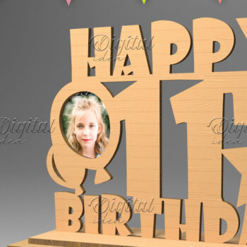 Intra απο ξύλο plywood 3mm-4mm πάχος – Εξατομικευμένη πινακίδα γενεθλίων. Κορνίζα φωτογραφιών Δίασταση 20x20 cm INTRAFABR-83160573 - Image 1