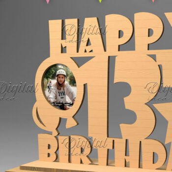 Intra απο ξύλο plywood 3mm-4mm πάχος – Εξατομικευμένη πινακίδα γενεθλίων. Κορνίζα φωτογραφιών Δίασταση 20x20 cm INTRAFABR-83160654 - Image 1