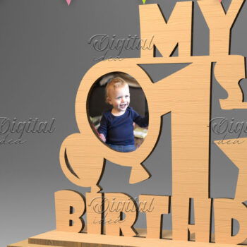 Intra απο ξύλο plywood 3mm-4mm πάχος – Εξατομικευμένη πινακίδα γενεθλίων. Κορνίζα φωτογραφιών Δίασταση  20x20 cm INTRAFABR-83157757 - Image 1