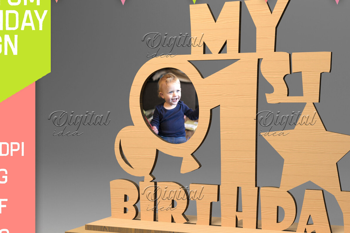 Intra απο ξύλο plywood 3mm-4mm πάχος – Εξατομικευμένη πινακίδα γενεθλίων. Κορνίζα φωτογραφιών Δίασταση  20x20 cm INTRAFABR-83157757