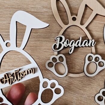 Intra απο ξύλο plywood 3mm-4mm πάχος – Εξατομικευμένη κοπή ετικετών για Πασχαλινό Καλάθι Λαγουδάκι Δίασταση 20x20 cm INTRAFABR-118353120 - Image 2