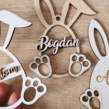 Intra απο ξύλο plywood 3mm-4mm πάχος – Εξατομικευμένη κοπή ετικετών για Πασχαλινό Καλάθι Λαγουδάκι Δίασταση 20x20 cm INTRAFABR-118353120 - Image 3