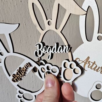 Intra απο ξύλο plywood 3mm-4mm πάχος – Εξατομικευμένη κοπή ετικετών για Πασχαλινό Καλάθι Λαγουδάκι Δίασταση 20x20 cm INTRAFABR-118353120 - Image 9