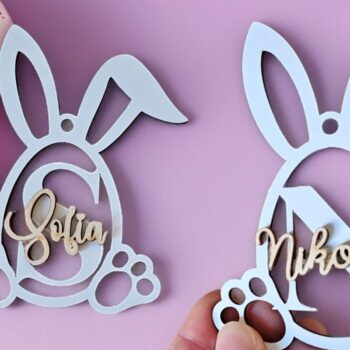 Intra απο ξύλο plywood 3mm-4mm πάχος – Εξατομικευμένο Πασχαλινό Μπάνι Ετικέτα Δίασταση  20x20 cm INTRAFABR-118353408 - Image 8