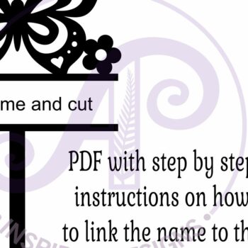 Intra απο ξύλο plywood 3mm-4mm πάχος – Personalized Butterfly Cake Topper Δίασταση  20x20 cm INTRAFABR-121690636 - Image 4