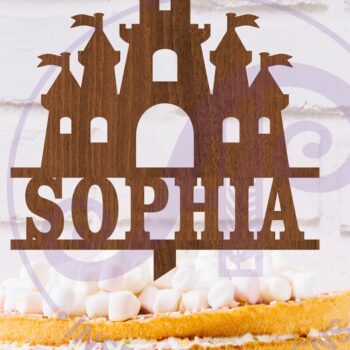 Intra απο ξύλο plywood 3mm-4mm πάχος – Προσωποποιημένο Castle Cake Topper Δίασταση 20x20 cm INTRAFABR-117218895 - Image 1