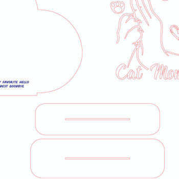 Intra απο ξύλο plywood 3mm-4mm πάχος – Εξατομικευμένο Σήμα Καρδιάς Μαμάς Γάτας Δίασταση  20x20 cm INTRAFABR-116296674 - Image 5