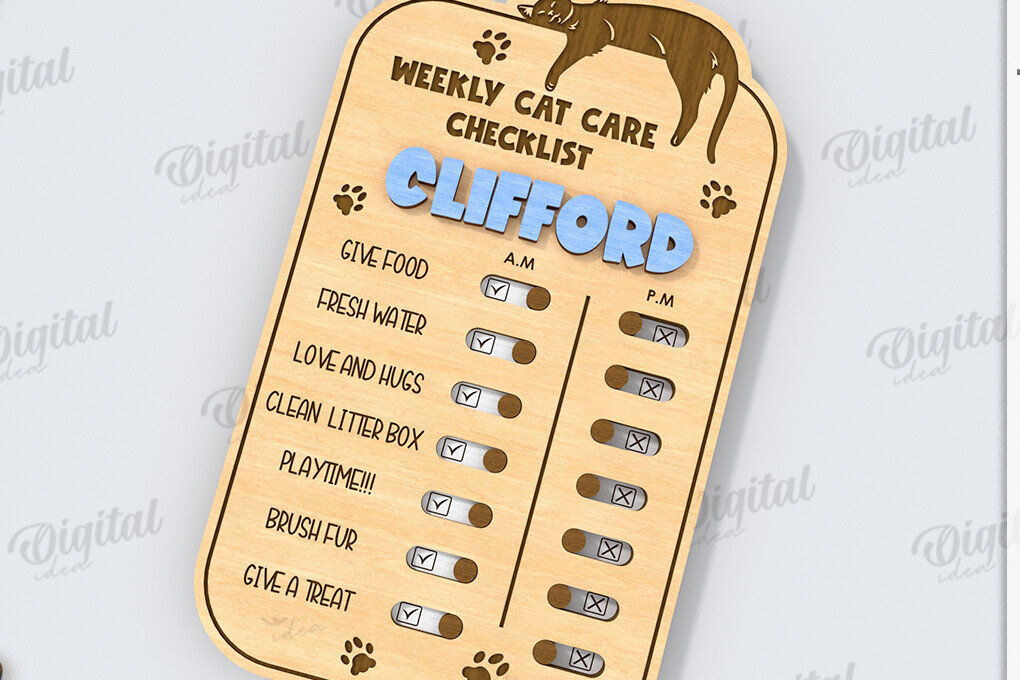 Intra απο ξύλο plywood 3mm-4mm πάχος – Personalized Cat Tracker Δίασταση  20x20 cm INTRAFABR-118908586