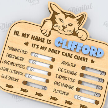 Intra απο ξύλο plywood 3mm-4mm πάχος – Personalized Cat Tracker Δίασταση  20x20 cm INTRAFABR-118908748 - Image 1