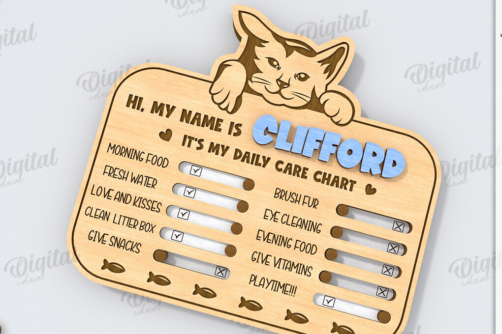 Intra απο ξύλο plywood 3mm-4mm πάχος – Personalized Cat Tracker Δίασταση  20x20 cm INTRAFABR-118908748