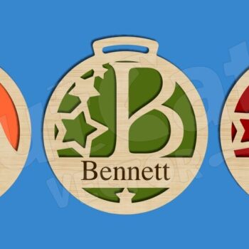 Intra απο ξύλο plywood 3mm-4mm πάχος – Εξατομικευμένες Χριστουγεννιάτικες Μπάλες Αλφάβητο Δίασταση  20x20 cm INTRAFABR-119550811 - Image 2