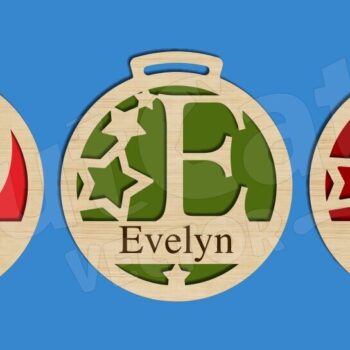 Intra απο ξύλο plywood 3mm-4mm πάχος – Εξατομικευμένες Χριστουγεννιάτικες Μπάλες Αλφάβητο Δίασταση  20x20 cm INTRAFABR-119550811 - Image 3