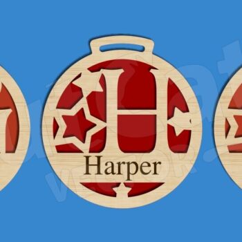 Intra απο ξύλο plywood 3mm-4mm πάχος – Εξατομικευμένες Χριστουγεννιάτικες Μπάλες Αλφάβητο Δίασταση  20x20 cm INTRAFABR-119550811 - Image 4