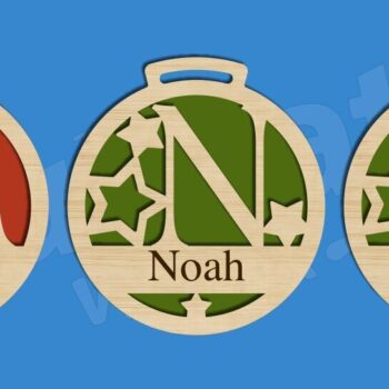 Intra απο ξύλο plywood 3mm-4mm πάχος – Εξατομικευμένες Χριστουγεννιάτικες Μπάλες Αλφάβητο Δίασταση  20x20 cm INTRAFABR-119550811 - Image 6