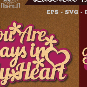 Intra απο ξύλο plywood 3mm-4mm πάχος – You Are Always in My Heart Δίασταση  20x20 cm INTRAFABR-114021178