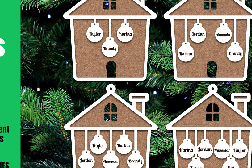 Intra απο ξύλο plywood 3mm-4mm πάχος – Εξατομικευμένο Χριστουγεννιάτικο Στολίδι Δίασταση  20x20 cm INTRAFABR-20704771