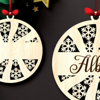 Intra απο ξύλο plywood 3mm-4mm πάχος – Εξατομικευμένη δέσμη Χριστουγεννιάτικων στολιδιών Δίασταση 20x20 cm INTRAFABR-105067417 - Image 3