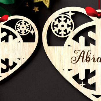 Intra απο ξύλο plywood 3mm-4mm πάχος – Εξατομικευμένη δέσμη Χριστουγεννιάτικων στολιδιών Δίασταση 20x20 cm INTRAFABR-105067417 - Image 5