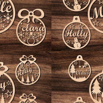 Intra απο ξύλο plywood 3mm-4mm πάχος – Εξατομικευμένη δέσμη Χριστουγεννιάτικων στολιδιών Δίασταση 20x20 cm INTRAFABR-109496235 - Image 2