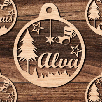 Intra απο ξύλο plywood 3mm-4mm πάχος – Εξατομικευμένη δέσμη Χριστουγεννιάτικων στολιδιών Δίασταση 20x20 cm INTRAFABR-109496235 - Image 8