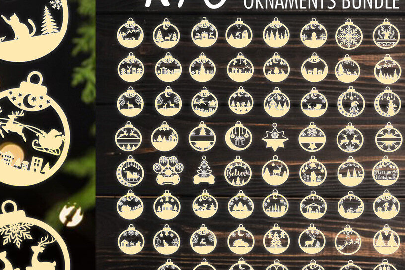 Intra απο ξύλο plywood 3mm-4mm πάχος – Προσωποποιημένα Χριστουγεννιάτικα Στολίδια Laser Δίασταση  20x20 cm INTRAFABR-118661606