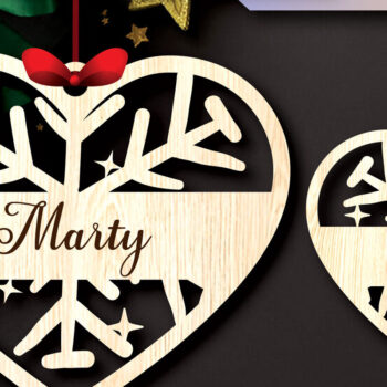 Intra απο ξύλο plywood 3mm-4mm πάχος – Προσωποποιημένα Χριστουγεννιάτικα Στολίδια Δίασταση 20x20 cm INTRAFABR-105040524 - Image 1