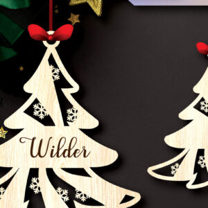 Intra απο ξύλο plywood 3mm-4mm πάχος – Προσωποποιημένα Χριστουγεννιάτικα Στολίδια Δίασταση  20x20 cm INTRAFABR-105041024
