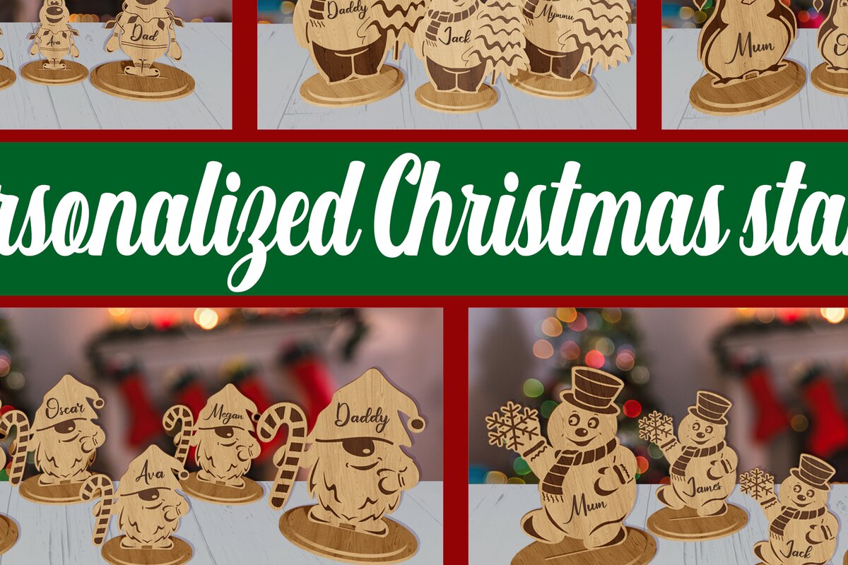 Intra απο ξύλο plywood 3mm-4mm πάχος – Εξατομικευμένες χριστουγεννιάτικες βάσεις 3D Δίασταση  20x20 cm INTRAFABR-79847270