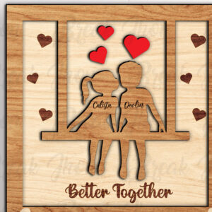 Intra απο ξύλο plywood 3mm-4mm πάχος – Εξατομικευμένη Ξύλινη Πινακίδα Ζευγαριού Δίασταση  20x20 cm INTRAFABR-114051035