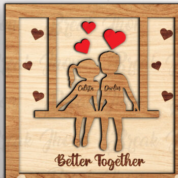 Intra απο ξύλο plywood 3mm-4mm πάχος – Εξατομικευμένη Ξύλινη Πινακίδα Ζευγαριού Δίασταση  20x20 cm INTRAFABR-114051035 - Image 1