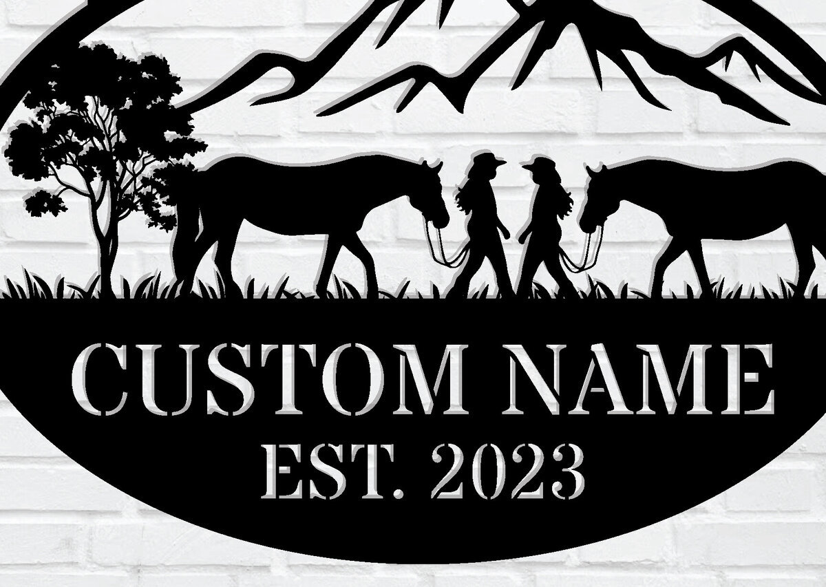 Intra απο ξύλο plywood 3mm-4mm πάχος – Εξατομικευμένη  πινακίδα Cowboy Cowgirl Δίασταση  20x20 cm INTRAFABR-106018785