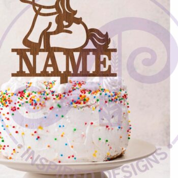 Intra απο ξύλο plywood 3mm-4mm πάχος – Προσωποποιημένο Cute Horse Cake Topper Δίασταση 20x20 cm INTRAFABR-117993308 - Image 3