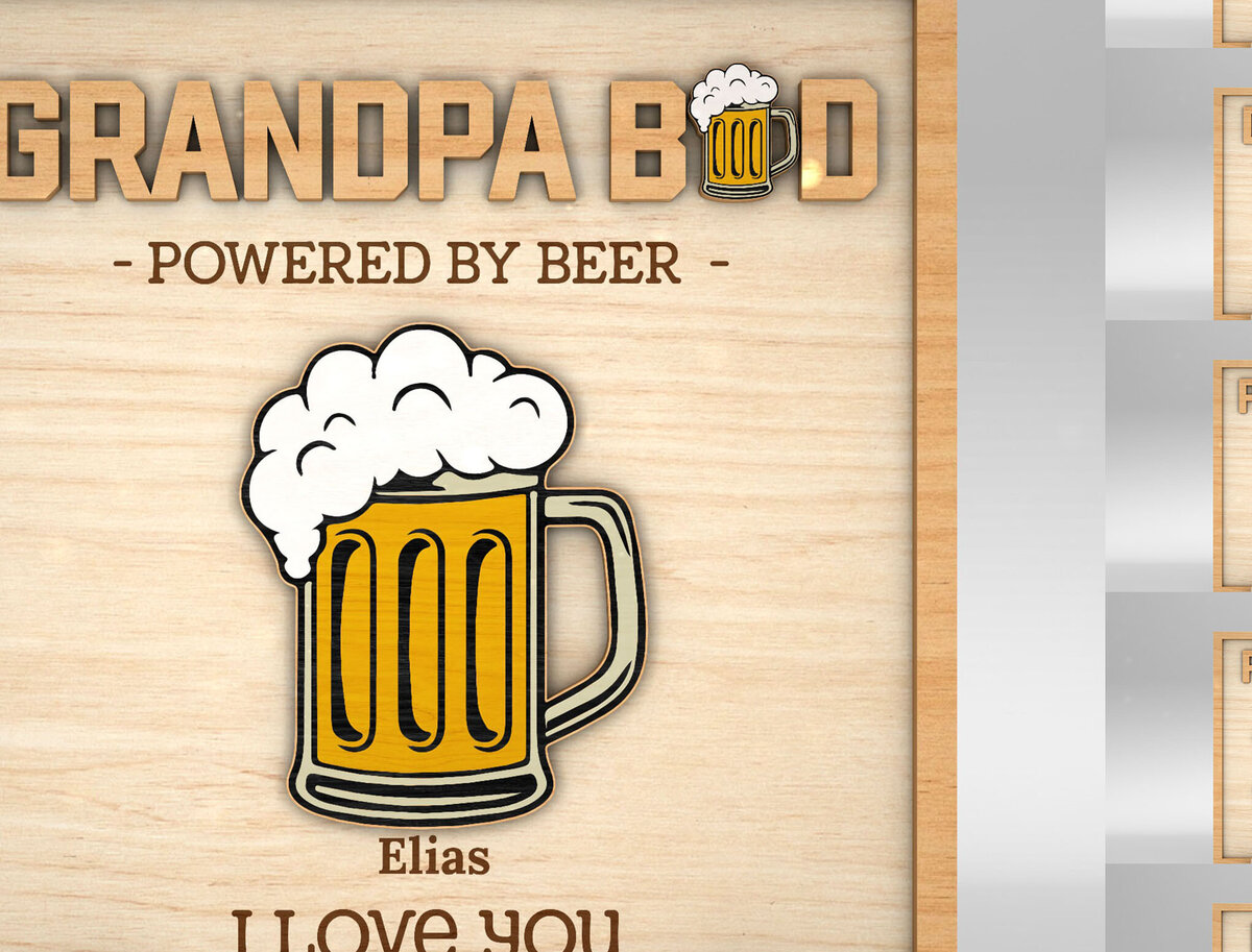 Intra απο ξύλο plywood 3mm-4mm πάχος – Εξατομικευμένο Dad Bod Δίασταση  20x20 cm INTRAFABR-99991848