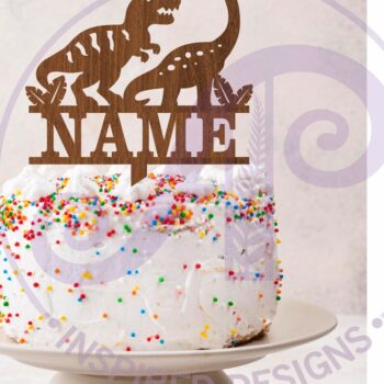 Intra απο ξύλο plywood 3mm-4mm πάχος – Personalized Dinosaur Cake Topper Δίασταση  20x20 cm INTRAFABR-116859742 - Image 3