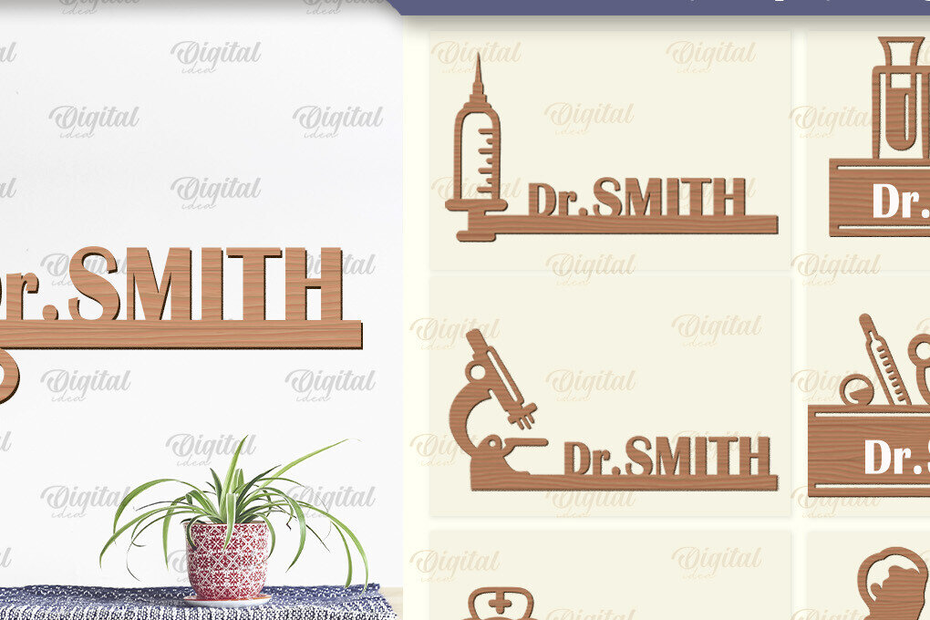 Intra απο ξύλο plywood 3mm-4mm πάχος – Εξατομικευμένη δέσμη Laser Signs Doctor Δίασταση  40x30 cm INTRAFABR-99009239