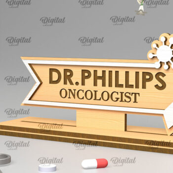 Intra απο ξύλο plywood 3mm-4mm πάχος – Προσωποποιημένη πινακίδα γραφείου Doctors Δίασταση  20x20 cm INTRAFABR-97640836 - Image 1