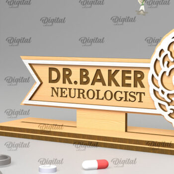 Intra απο ξύλο plywood 3mm-4mm πάχος – Προσωποποιημένη πινακίδα γραφείου Doctors Δίασταση 20x20 cm INTRAFABR-97298405 - Image 1