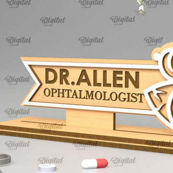 Intra απο ξύλο plywood 3mm-4mm πάχος – Προσωποποιημένη πινακίδα γραφείου Doctors Δίασταση 20x20 cm INTRAFABR-97305714 - Image 1