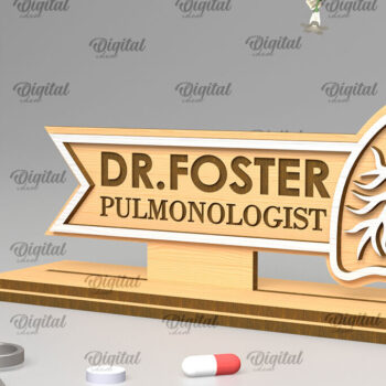 Intra απο ξύλο plywood 3mm-4mm πάχος – Προσωποποιημένη πινακίδα γραφείου Doctors Δίασταση  20x20 cm INTRAFABR-97305770 - Image 1