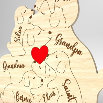 Intra απο ξύλο plywood 3mm-4mm πάχος – Εξατομικευμένο Dog Family Puzzle Δίασταση  20x20 cm INTRAFABR-100052596 - Image 9