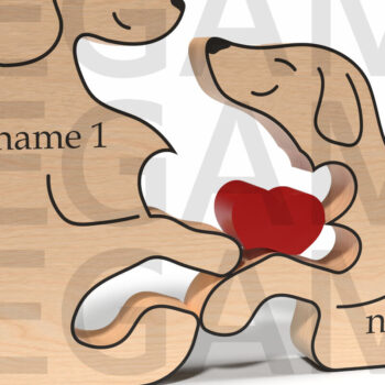 Intra απο ξύλο plywood 3mm-4mm πάχος – Εξατομικευμένο Dog Family Puzzle Δίασταση 20x20 cm INTRAFABR-121965187 - Image 3