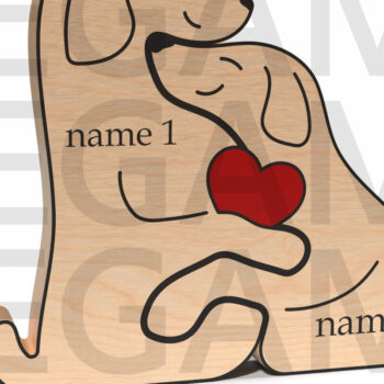 Intra απο ξύλο plywood 3mm-4mm πάχος – Εξατομικευμένο Dog Family Puzzle Δίασταση 20x20 cm INTRAFABR-121965187 - Image 4