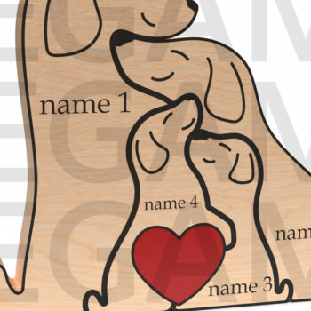 Intra απο ξύλο plywood 3mm-4mm πάχος – Εξατομικευμένο Dog Family Puzzle Δίασταση 20x20 cm INTRAFABR-121965187 - Image 6