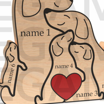 Intra απο ξύλο plywood 3mm-4mm πάχος – Εξατομικευμένο Dog Family Puzzle Δίασταση 20x20 cm INTRAFABR-121965187 - Image 7